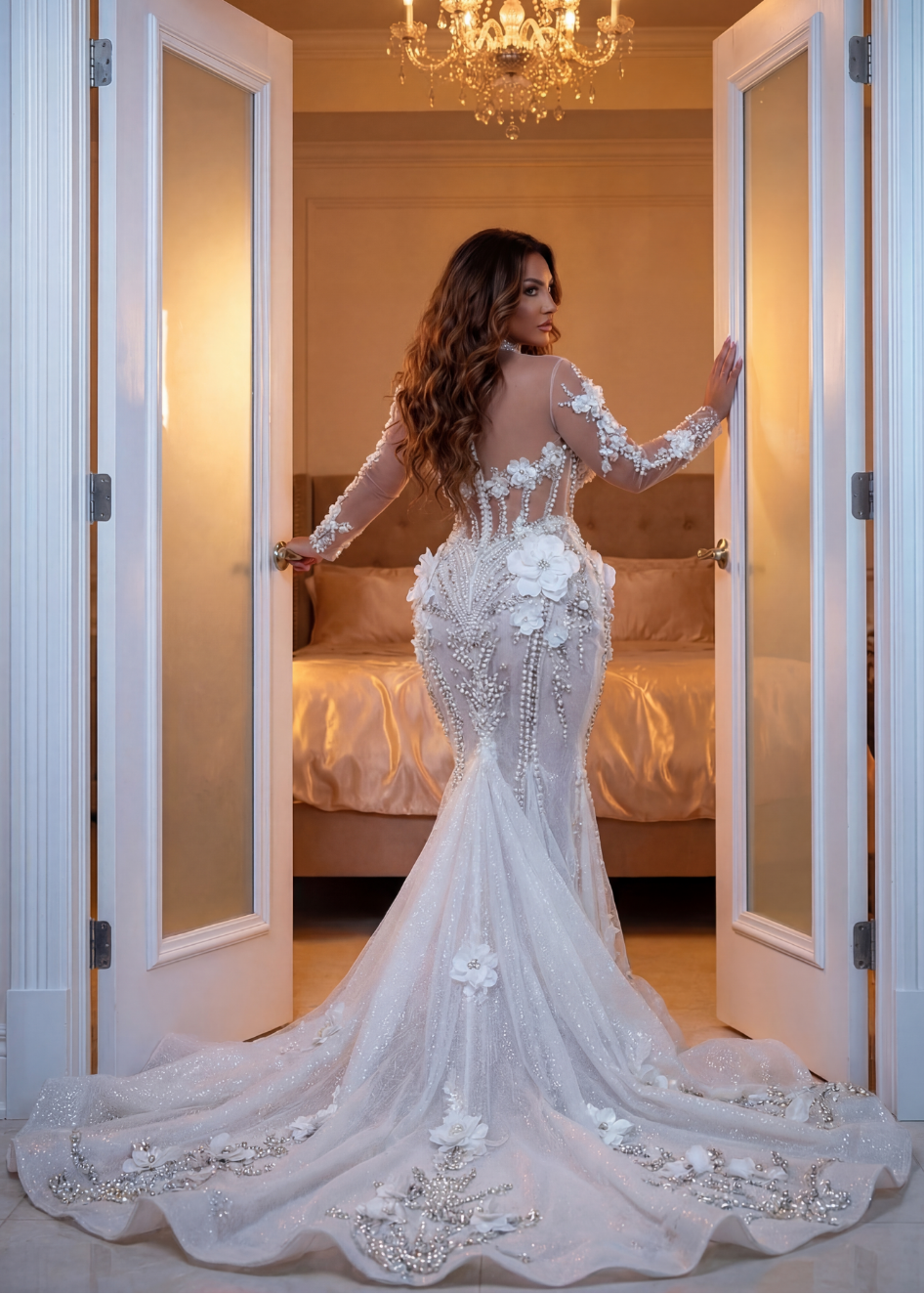 White Rose Enchantment Couture Gown