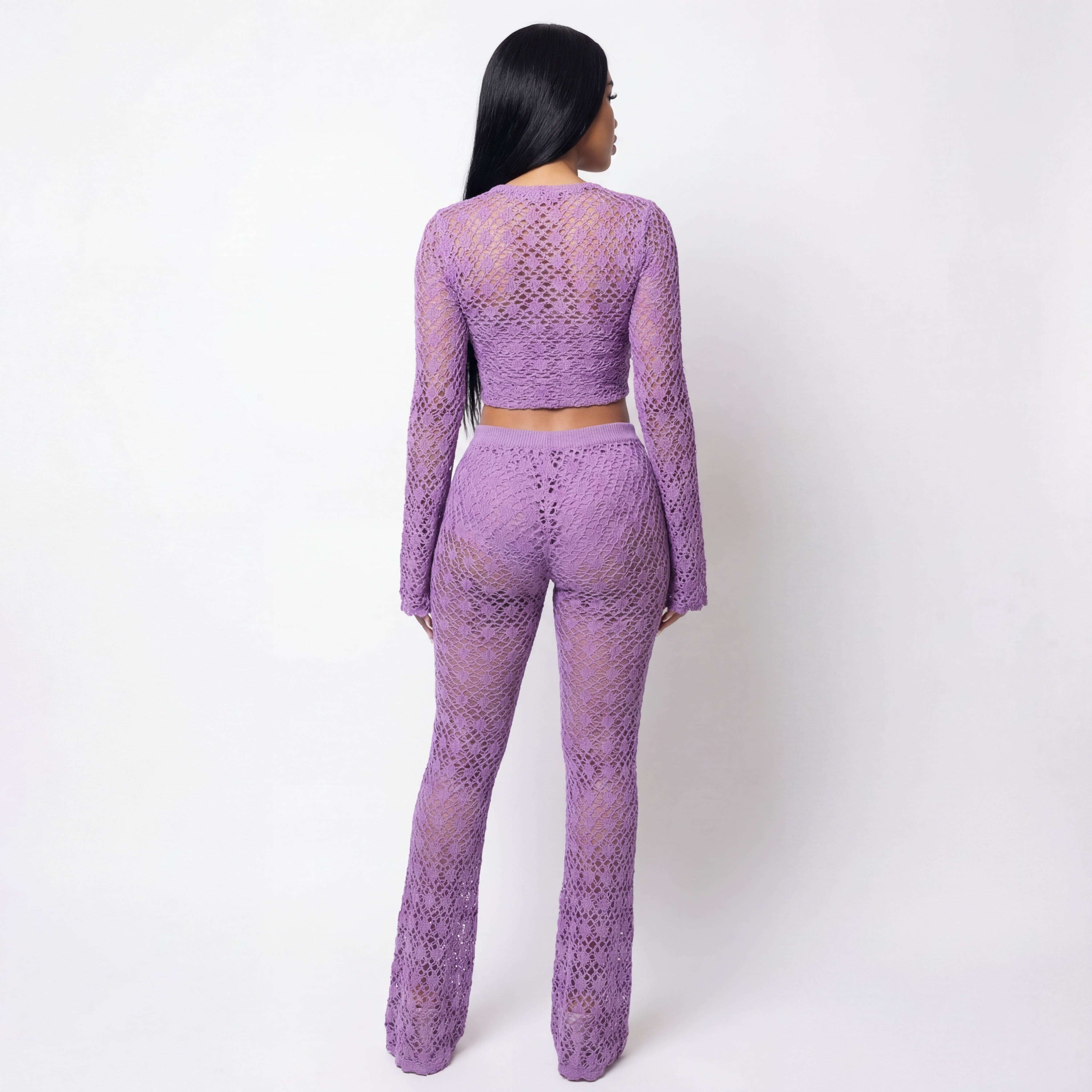 Sultry Lilac Lace Two-Piece Set