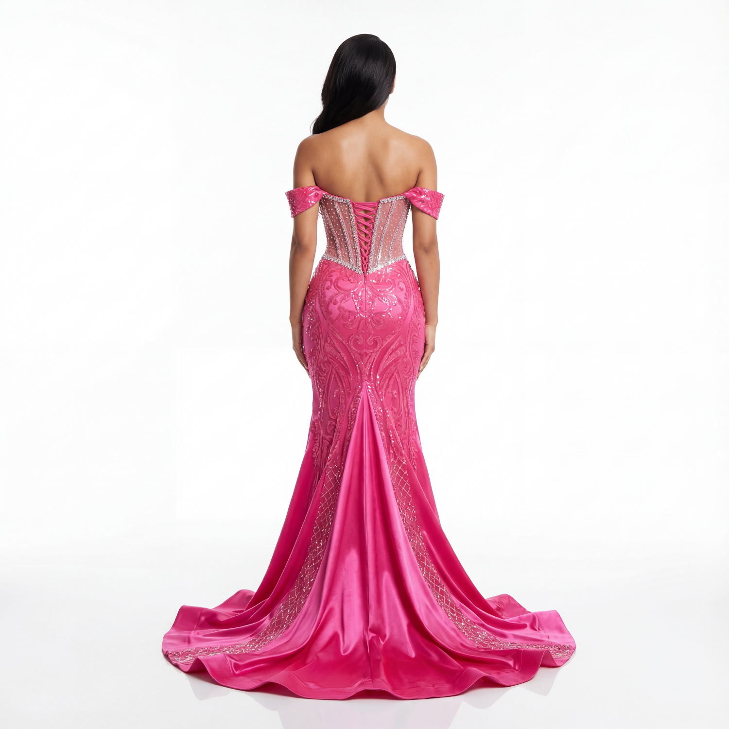 “Midnight Rose Corset Gown”