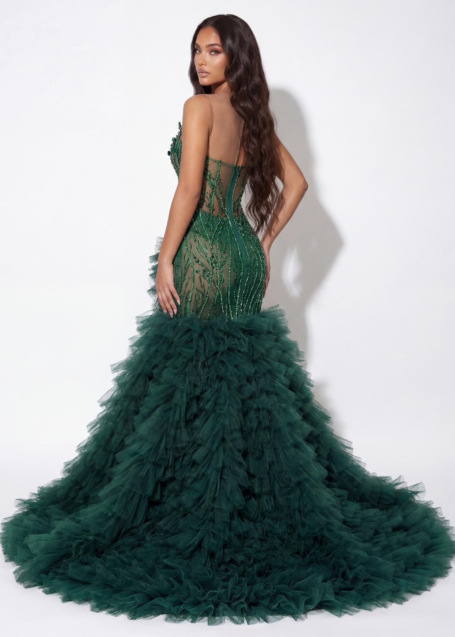 Emerald Enchantress Couture Gown