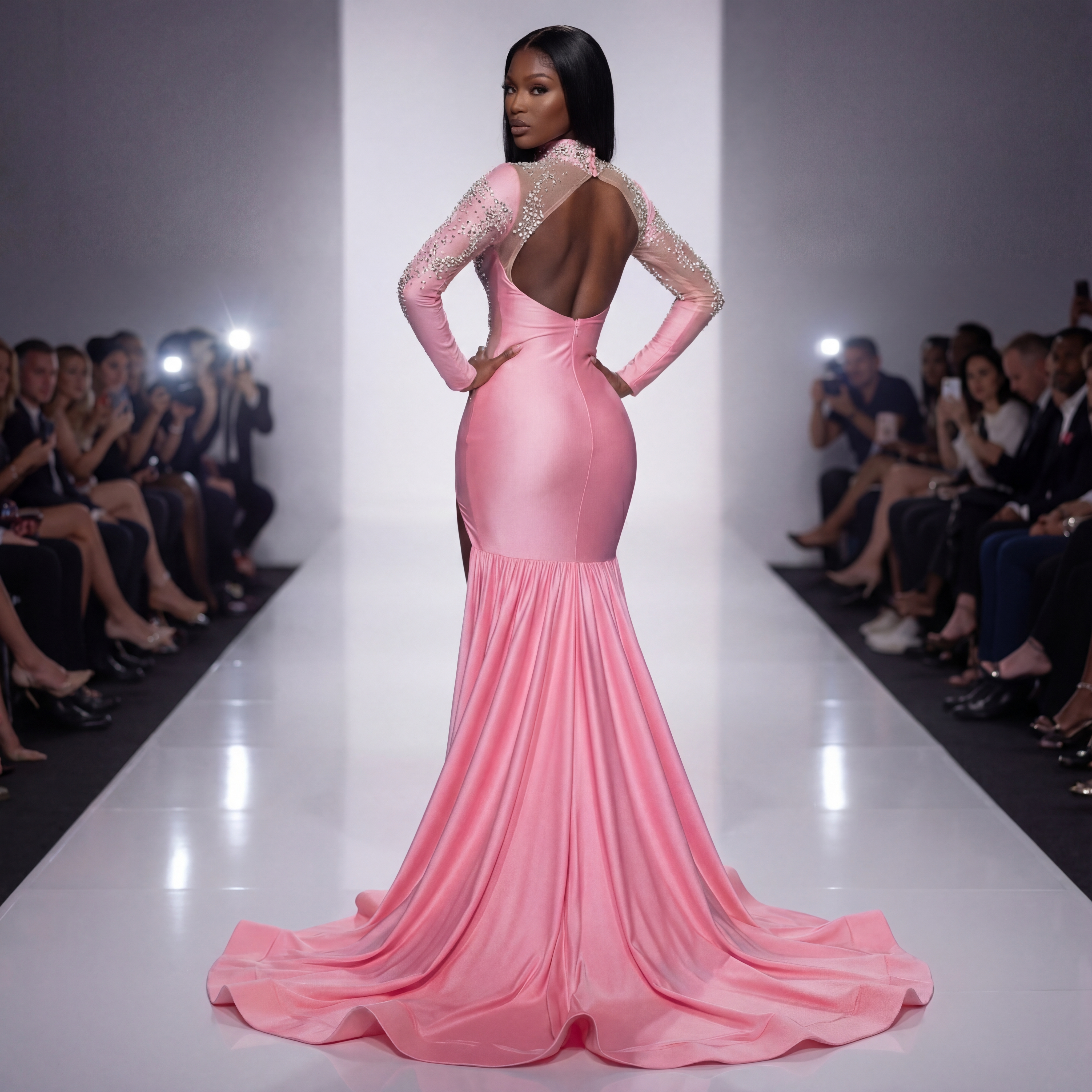 “Pink Crystal Siren Couture Gown"