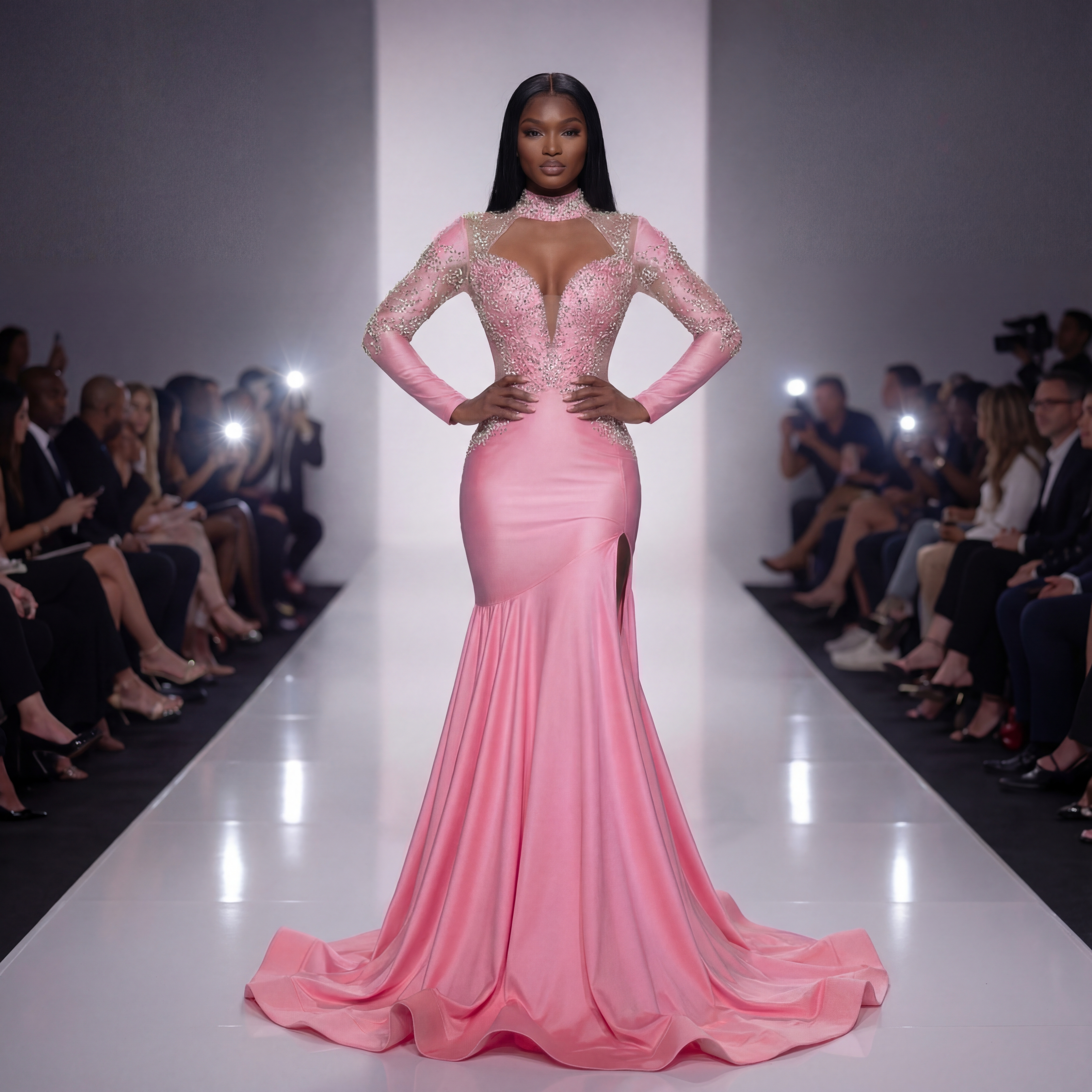 “Pink Crystal Siren Couture Gown"