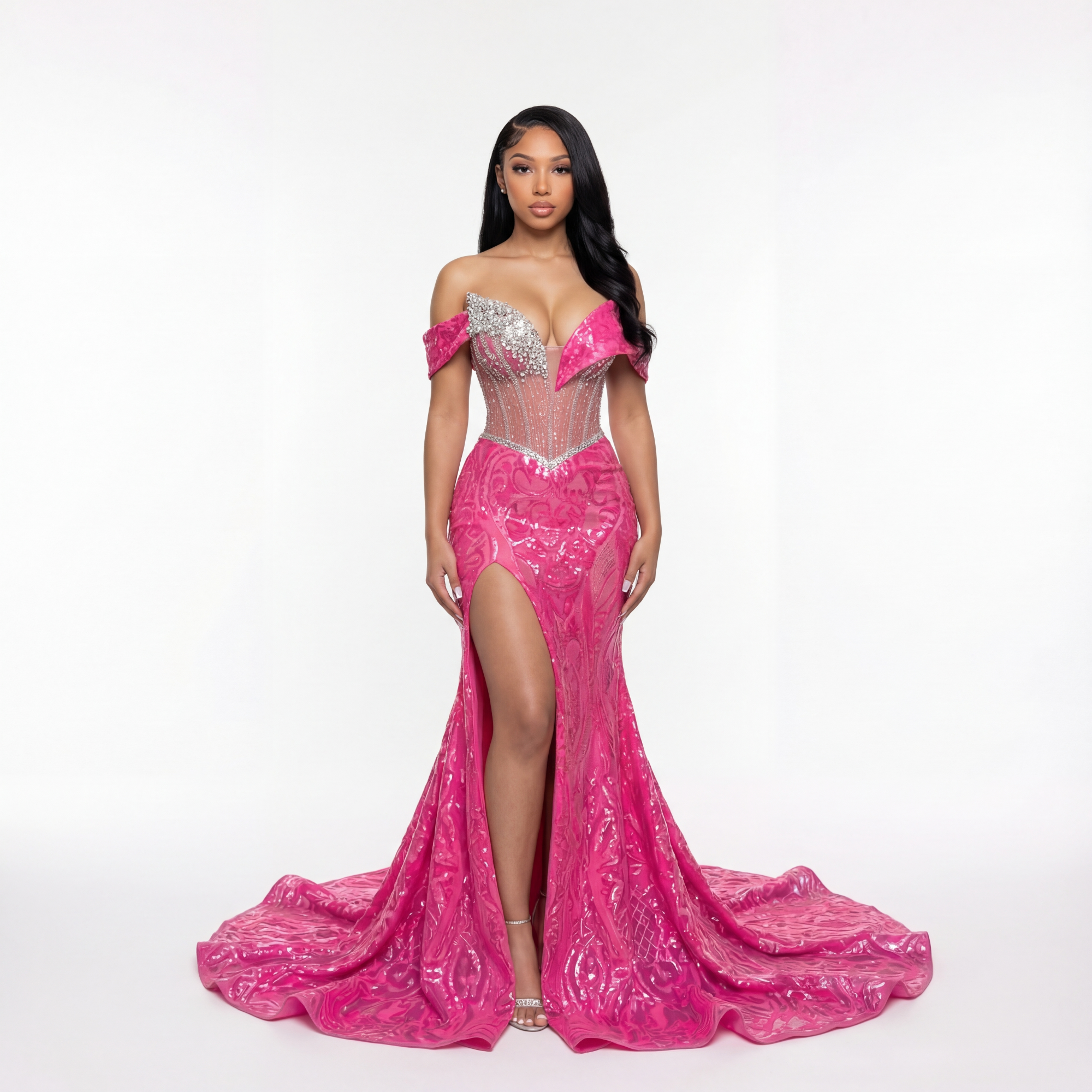 “Midnight Rose Corset Gown”